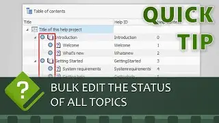 Bulk edit the status of all topics in your documentation project using HelpNDoc
