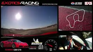 Driving a Ferrari 488 GTB around a race track