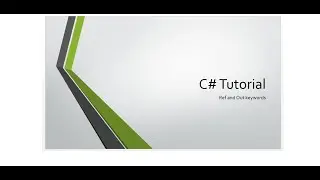 C# Tutorial for beginners--ref and out keywords in c#