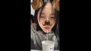 Korean girl drinking her spit in a cup (smoking ,loud hocking, spitting)