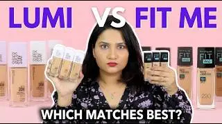 Which Maybelline Lumi Matte Foundation Suits Medium Skin Better?Fit Me Swatches 