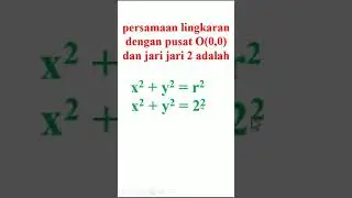 persamaan lingkaran dengan pusat o(0 0) dan jari jari 2 adalah