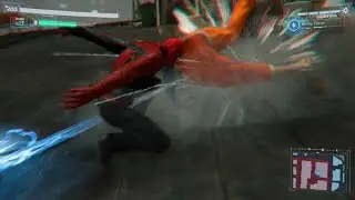 Spider man yeets a man