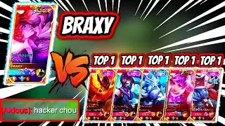 BRAXY SOLO VS 5 TOP 1 SUPREME! CHOU TOP 1 GLOBAL 97.9% WINRATE! | MOBILE LEGENDS