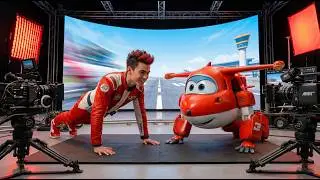 Super Wings Push Up Match in Real Life 💪 Jett, Dizzy, Donnie & More | Music Video
