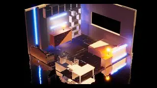 LUMINA GI - Real time global illumination in Unity, Iso Room Demo using a low FOV perspective camera