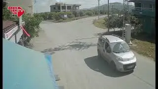 Kaza anı güvenlik kamerasıyla kaydedildi…