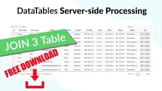 DataTables Server-side Processing JOIN 3 Table PHP mysqli - FREE DOWNLOAD | Seniman Koding