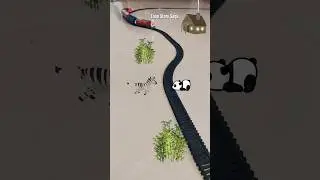 Panda and Zebra are crossing the railway track and the train is approaching fast | 🦓 🐼 Panda Cartoon