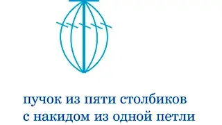 пучок из пяти столбиков с накидом из одной петли