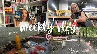 WEEKLY READING VLOG 📚 nowe hobby, Kraków, księgarnia i dobre książki!🥵☀️