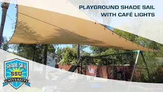 Playground Shade Sail with Café Lights