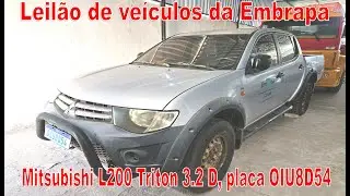 Mitsubishi L200 Triton 3.2 D, placa OIU8D54; ano 2012/2013; diesel em leilão da Embrapa