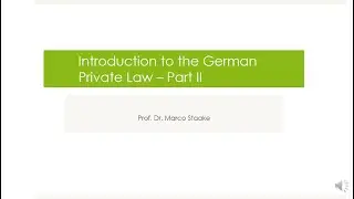 Introduction to German Private Law (Part 2)