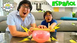 Estallido de globos en la cama de uñas experimentos científicos fáciles de bricolaje para niños.