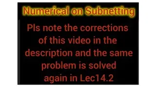 Lec14-Example on Subnetting |Computer Networks