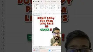 Don't Copy PDF Data in Excel‼️Instead Use Amazing Trick 