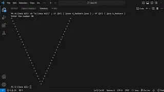Java Program V Pattern Print User Input For Visual Studio Code (VS Code) #coding