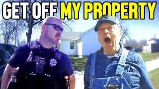 Cops ATTACK Old Man On His Own Property After REFUSING To Leave!