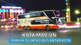 Hunting Bus Malam Hari di Kota Madiun Banyak Bus Jatim & Bus Malam