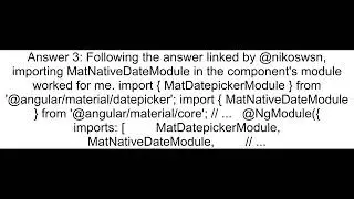DatePicker not working inside a Mat Dialog window