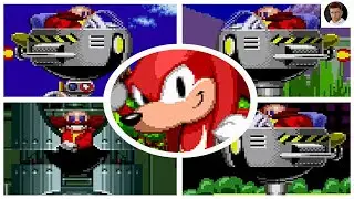 Sonic the Hedgehog - All Bosses as Knuckles (NO DAMAGE)