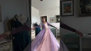 Get dressed with me as Barbie Rapunzel🎨💜 #barbierapunzel #sewing #rapunzelbarbie