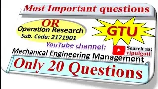 Most imp questions of OR, GTU imp questions for operation research 