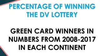 PERCENTAGE OF WINNING THE DV LOTTERY: GREEN CARD WINNERS IN NUMBERS FROM 2008-2017 IN EACH CONTINENT