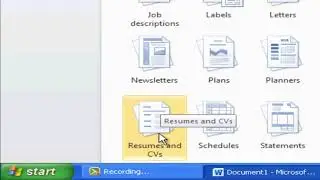 MIcrosoft Word Tutorial,  How to Make A Resume With Microsoft Word 2010