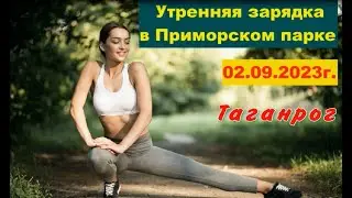 Утренняя зарядка в Приморском парке Таганрога 2023. Morning exercises in Taganrog Primorsky Park.