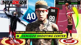 THE BEST SHOOTING CENTER BUILD IN NBA 2K24! DEMIGOD STRETCH BUILD!