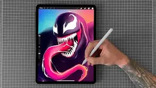 Digital Art with Procreate - Venom (#Shorts​)
