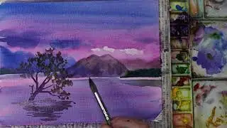 Easy landscape painting with watercolor 簡單的水彩風景畫