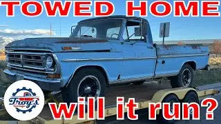 Rusty Patina Blue 1972 f100 ep-2 WILL IT RUN?? Wrong starter, wrong firing order & interior plans