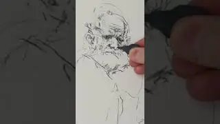 Художник Геннадий Улыбин  Рисунок углём  Поэт и муза. Shorts 2