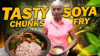 පොල් කිරි නොදා හදපු සෝයා මීට් |Generations-Old Secret! Making Soya Chunks Fry with Village Grandmas