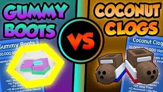 Gummy Boots VS Coconut Clogs!! What is better?? | Roblox Bee Swarm Simulator
