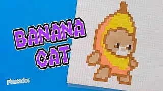 COMO DIBUJAR A BANANA CAT / GATO BANANA PIXEL ART - PIXELADOS