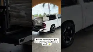 But the Home Depot guy doesn't know how to use the forklift 😂