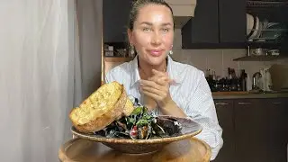 МУКБАНГ/МИДИИ В СЛИВОЧНОМ СОУСЕ И ЧИАБАТТОЙ 