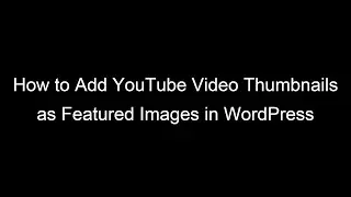 How to Add (YouTube) Video Thumbnails as Featured Images in WordPress