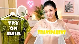 🔥4K  See-Through  Transparent Style | GOLD Dress Try-On Haul ✨ | Lingerie & Mesh Fashion💦