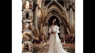 Gothic Arch Digital Backdrop Maternity Photoshop Overlay Photography Background