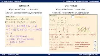Calculus 12.7 Visualizing the Dot Product and Cross Product of Two 3D Vectors