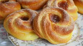Sweet buns with jam 🥰| Tanyusha's kitchen