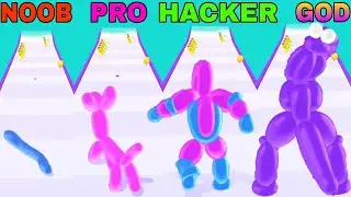 NOOB VS PRO VS HACKER VS GOD in Balloon Pop Runner