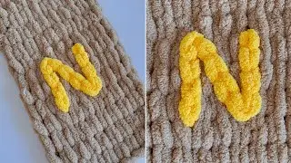 Easy way to make the letter N with PUFFY yarn 💥