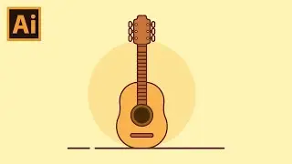 Acoustic Guitar - Flat Design Tutorial Illustrator CC