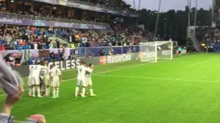 Real Madrid C.F. - Sevilla F.C. 2016 Supercup Final: The celebration after Asensio's memorable goal